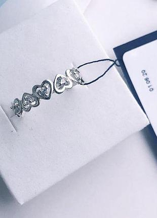 Каблучка срібло 925 колечко срібне  серце имп 10067