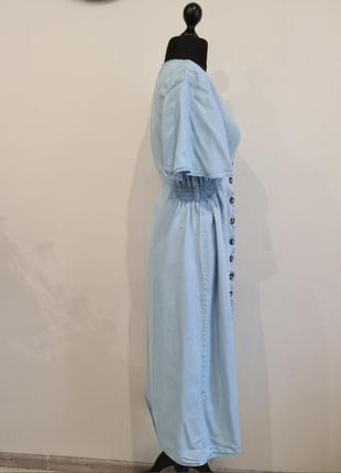 Легенька котонова сукня міді на ґудзиках3 фото