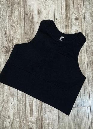 Якісний чорний топ, бра з чашками для занять спортом h&m