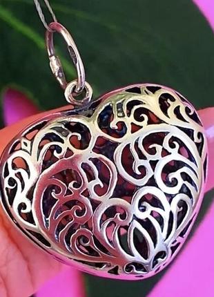 Подвес серебро 925 кулон серебряный сердце  3414