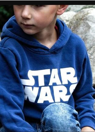 Crivit крутая толстовка с капюшоном  "звездные войны", хлопковое синее худи star wars1 фото