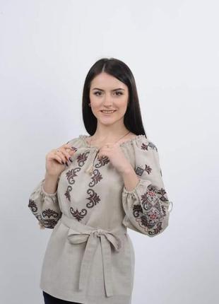 Блуза-вишиванка жіноча льняна вишиванка1 фото