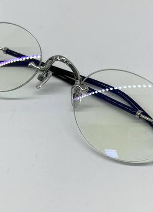 Очки компьютерные овальные безоправные с тонкими дужками
