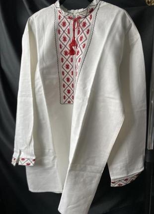 Вышиванка мужская хл лён 3