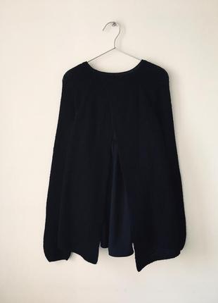 Оригинальный двойной черный свитер с шерстью в составе marks & spencer джемпер + блузка9 фото