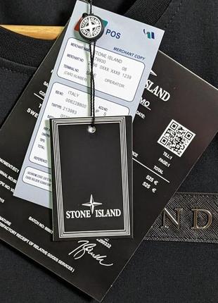 Футболка stone island белая / хаки / черная мужская с патчем9 фото