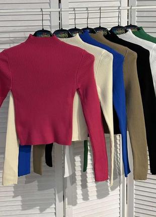 Водолазка укороченый топ с длинным рукавом5 фото
