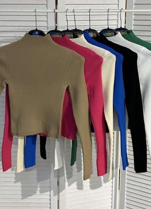 Водолазка укороченый топ с длинным рукавом