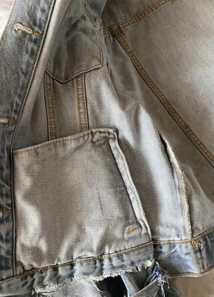 Джинсовая куртка джинсовка свободного кроя5 фото