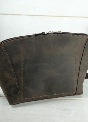 Женская кожаная сумка майя, натуральная винтажная кожа, цвет коричневый, оттенок шоколад5 фото