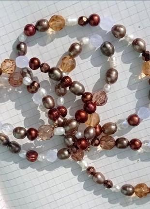 Ожерелье жемчуг, минералы, 1м.(100 см). 65,9 см.9 фото