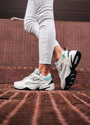 Прекрасные женские кроссовки nike m2k tekno beige mint бежевые с мятным6 фото