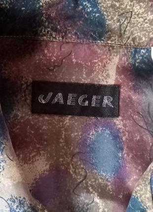 Jaeger новая винтажная шелковая рубашка накладные карманы4 фото