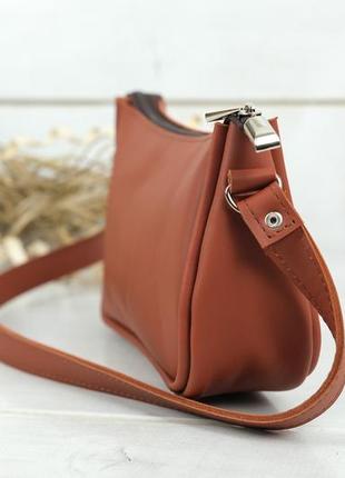 Жіноча шкіряна сумка джулс, натуральна шкіра grand, колір коричневый, відтінок коньяк4 фото
