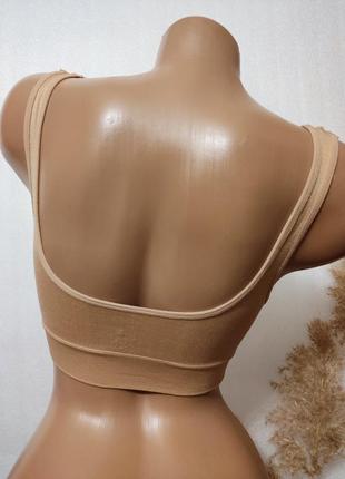 Телесный топ с поролоновыми вставками,s,m