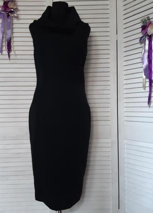 Распродажа! базовое, чёрное платье с воротничком, шерсть zara1 фото