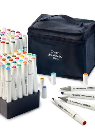 Набір кольорових спиртових маркерів для малювання і скетчинга 60 кольорів touch multicolor топ