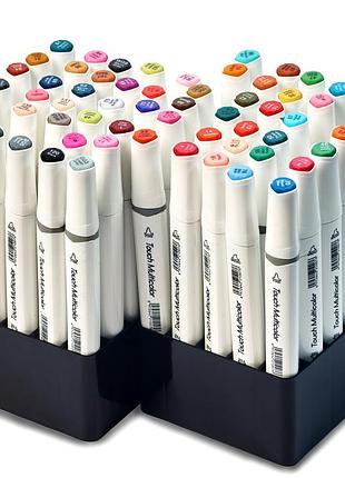 Набір кольорових спиртових маркерів для малювання і скетчинга 60 кольорів touch multicolor топ