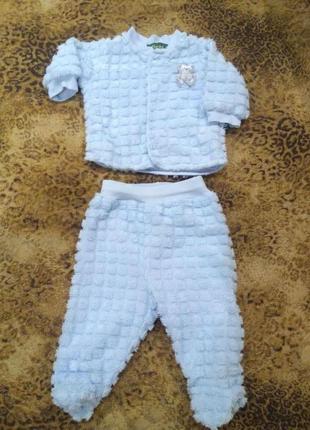Красивый,флисовый фирменный костюмчик на малыша  2 месяца2 фото