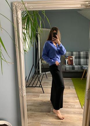 Свитер zara красивого синего цвета6 фото