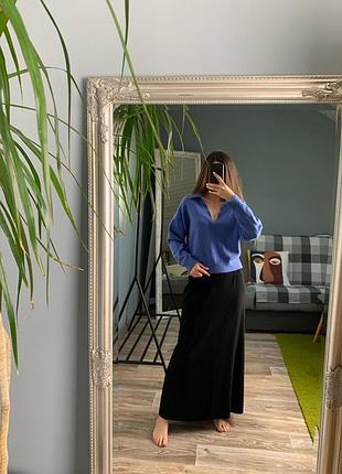 Свитер zara красивого синего цвета4 фото