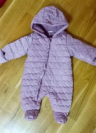 Детский зимний розовый комбинезон so cute / тёплый человечек /