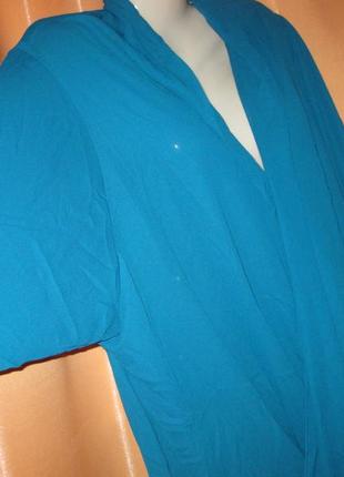 Легка нарядна елегантна шифонова блузка туніка на запах 20uk/48eu f&f км1453 великий розмір4 фото
