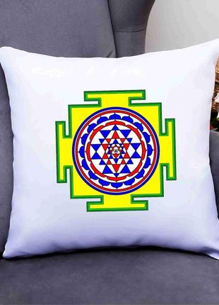 Декоративна подушка з принтом "янтра. yantra. шрі янтра. шрі-янтра" push it