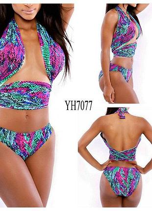 Классный секси купальник принт гламурной змейки