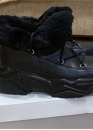 Шкіряні кросівки черевики зимові зимові кросівки