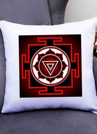 Декоративна подушка з принтом "янтра. yantra. янтра калі. символ богині калі" push it