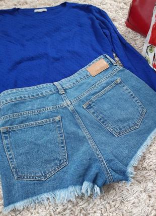 Стильные короткие джинсовые шорты с вышивкой/высокая посадка, bershka,  p. 367 фото