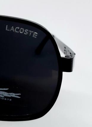 Lacoste очки мужские солнцезащитные черные поляризированые в черном металле8 фото