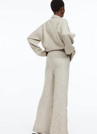 Теплые брюки шерсть альпаки  размер l-xl h&m  трикотажные с разрезом батал высокая посадка7 фото