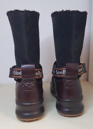 Чоботи черевики see by chloe оригінал люкс натуральна шкіра нові сток снігоходи угги4 фото