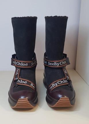 Чоботи черевики see by chloe оригінал люкс натуральна шкіра нові сток снігоходи угги5 фото