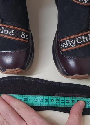 Чоботи черевики see by chloe оригінал люкс натуральна шкіра нові сток снігоходи угги10 фото