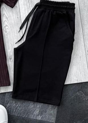 Мужские классические черные шорты однотонные удобные шорты на лето