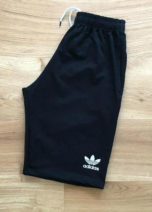Мужские шорты adidas хлопковые спортивные шорты в стиле адидас черного цвета