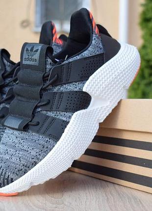 Кросівки чоловічі adidas prophere текстиль молодіжні стильні адідас сірі з білою підошвою