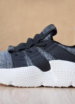 Кросівки чоловічі adidas prophere текстиль молодіжні стильні адідас сірі з білою підошвою4 фото