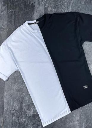 Мужская повседневная футболка оверсайз closer черно-белая