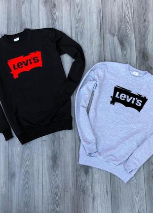 Кофта мужская levi's качественная стильная кофта в стиле левайс черная с красной надписью