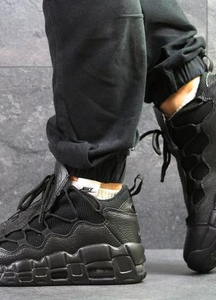 Кросівки чоловічі nike air uptempo 96 шкіряні молодіжні повсякденні кросівки в стилі найк чорні