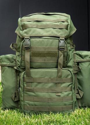 Військовий тактичний великий штурмовий рюкзак якісний на 85 літрів хакі