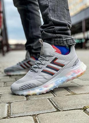 Чоловічі кросівки текстильні світяться легкі зручні повсякденні сірі з рефлективом