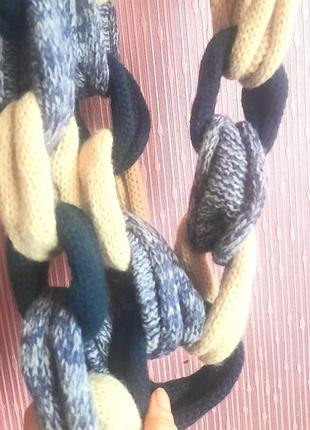 Дизайнерский креативный шарф венецианская цепь  ручная работа  hand made3 фото