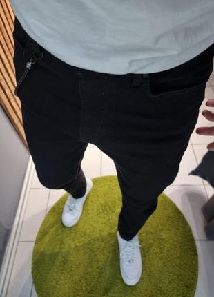 Мужские черные джинсы свободные с высокой посадкой бойфренды1 фото