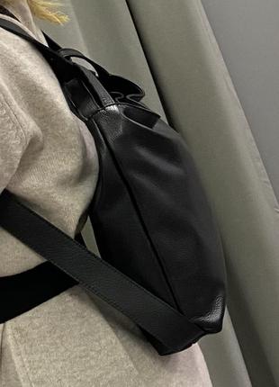 Сумка -рюкзак из мягкой кожи бежевая кожаная сумка итальянская сумка бежевая5 фото
