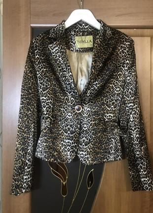 Леопардовый пиджак жакет stella svetlo1 фото